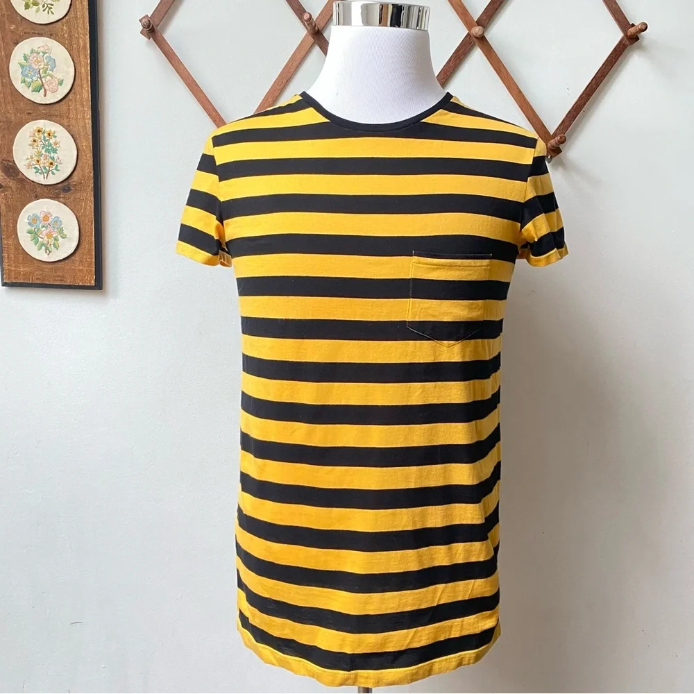 Saint Laurent Paris Striped Pocket Tee Mens Small - Picture 1 of 14